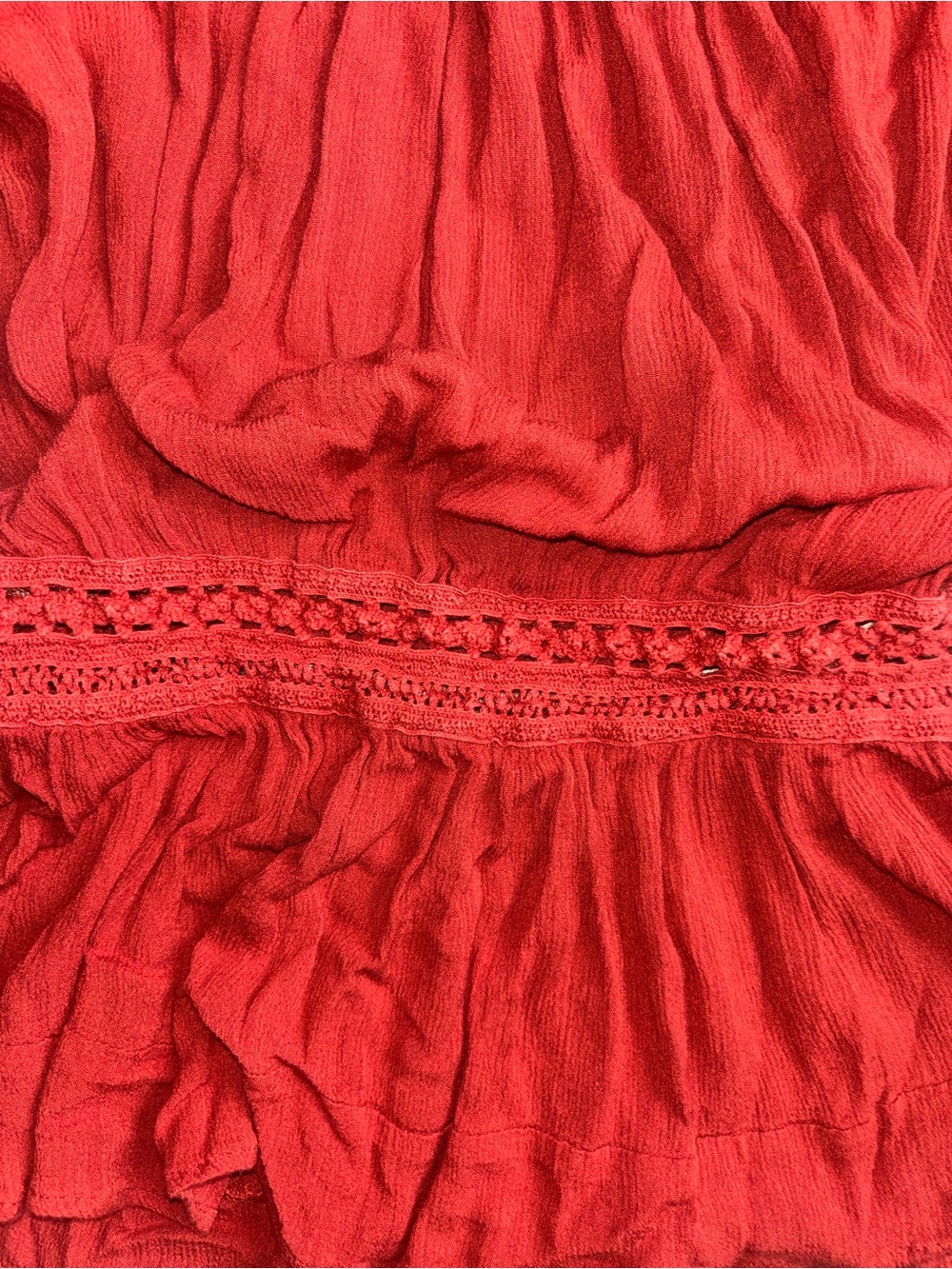 Boho Burnt Orange Peasant Top ✶ Off Shoulder Cinched Waist Festival Blouse - Picture 2 of 6